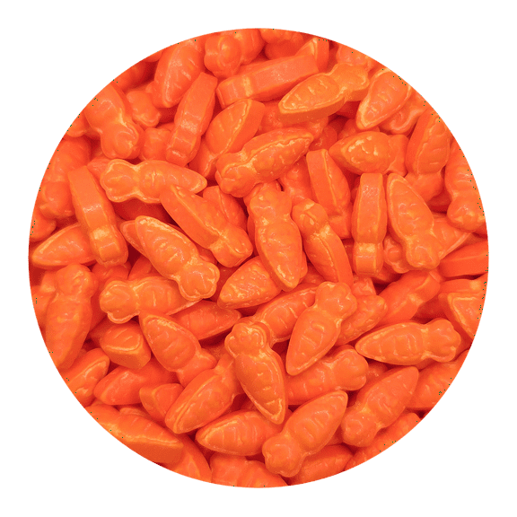 NCS Orange Carrots Edible Candy Toppers, 8 ounces - Great for cupcakes, cookies, cakes, cake pops, and party tables