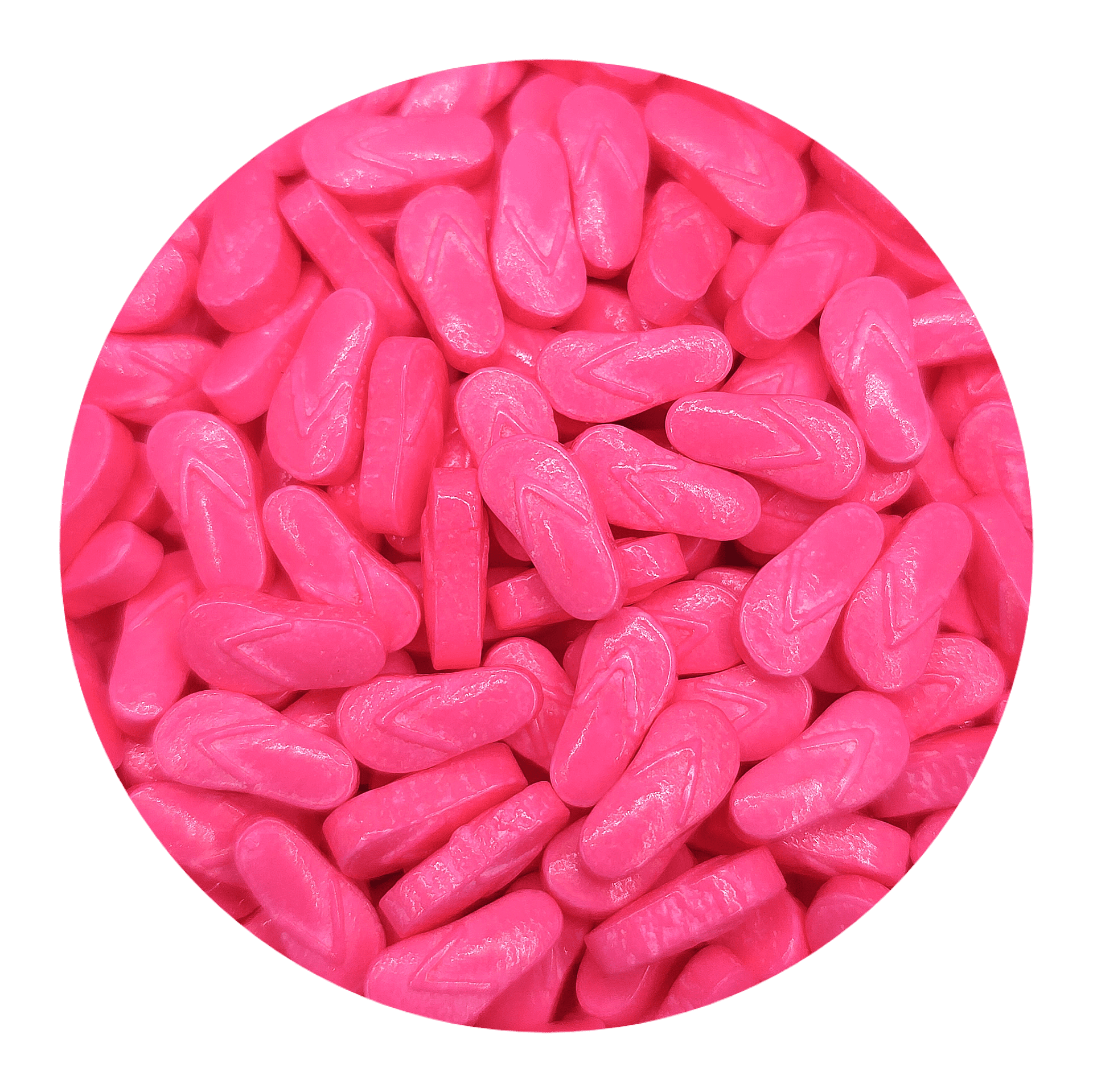NCS Pink Flip Flops Edible Candy Toppers, 8 ounces - Great for cupcakes, cookies, cakes, cake pops, and party tables