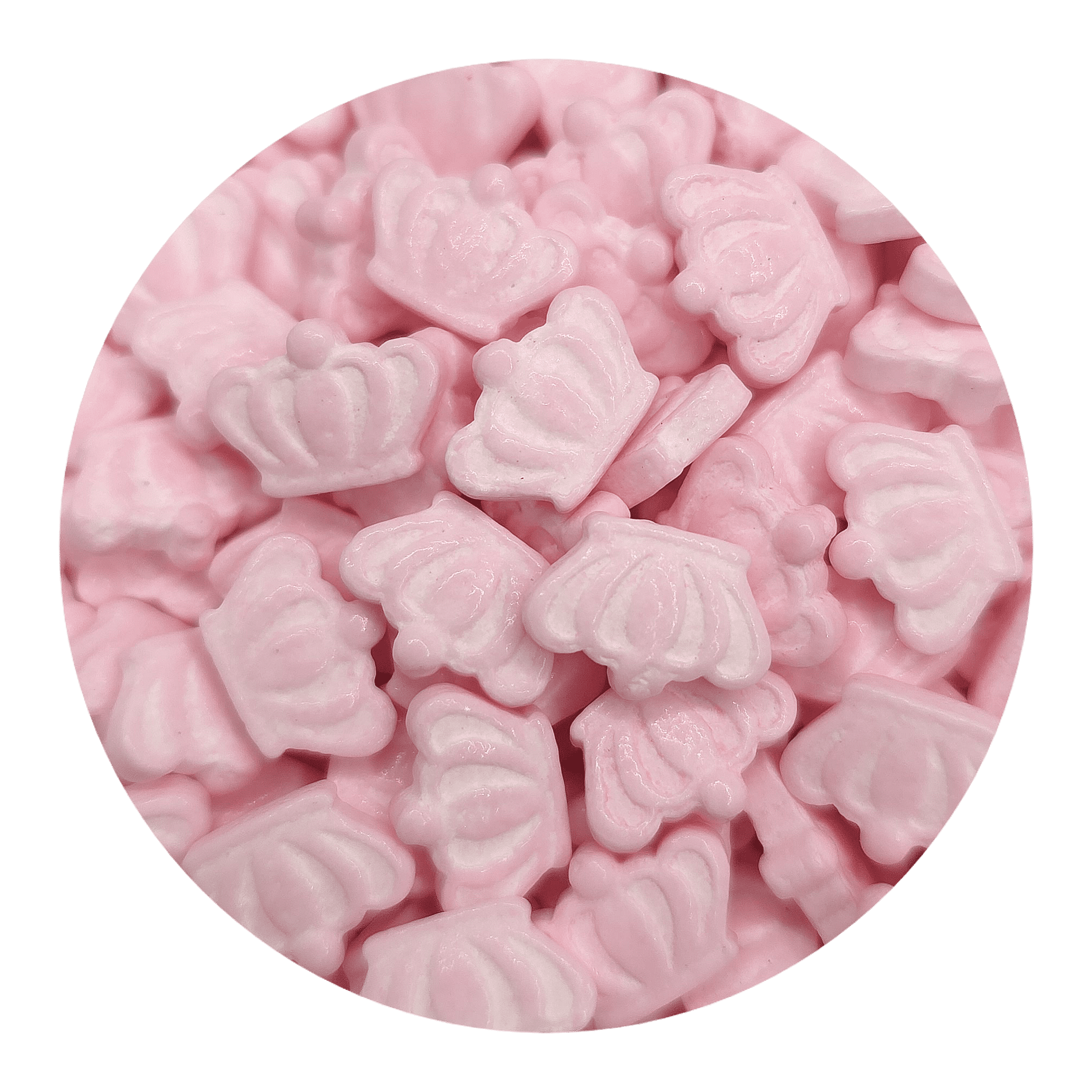 NCS Pink Princess Crown Edible Candy Toppers, 8 ounces - Great for cupcakes, cookies, cakes, cake pops, and party tables