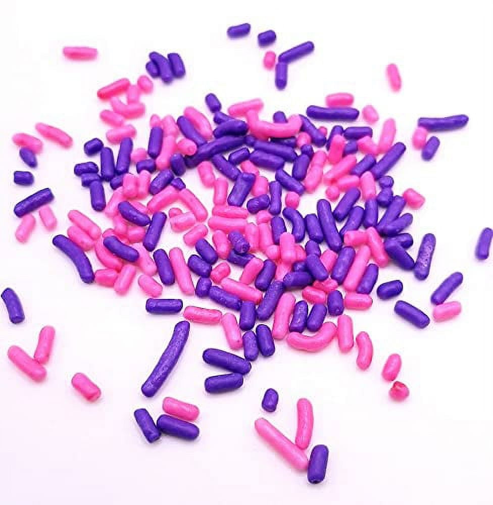 NCS Pink and Purple Jimmies Edible Sprinkle, 8 ounces - Great for Cupcakes, Cookies, Cakes, Cake Pops