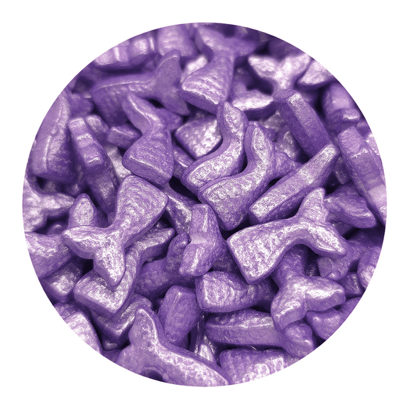 NCS Purple Mermaid Tail Edible Candy Toppers, 8 ounces - Great for cupcakes, cookies, cakes, cake pops, and party tables