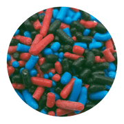 NCS Red, Black and Blue Jimmies Edible Sprinkles, 8 ounces - Great for Cupcakes, Cookies, Cakes, Cakes Pops