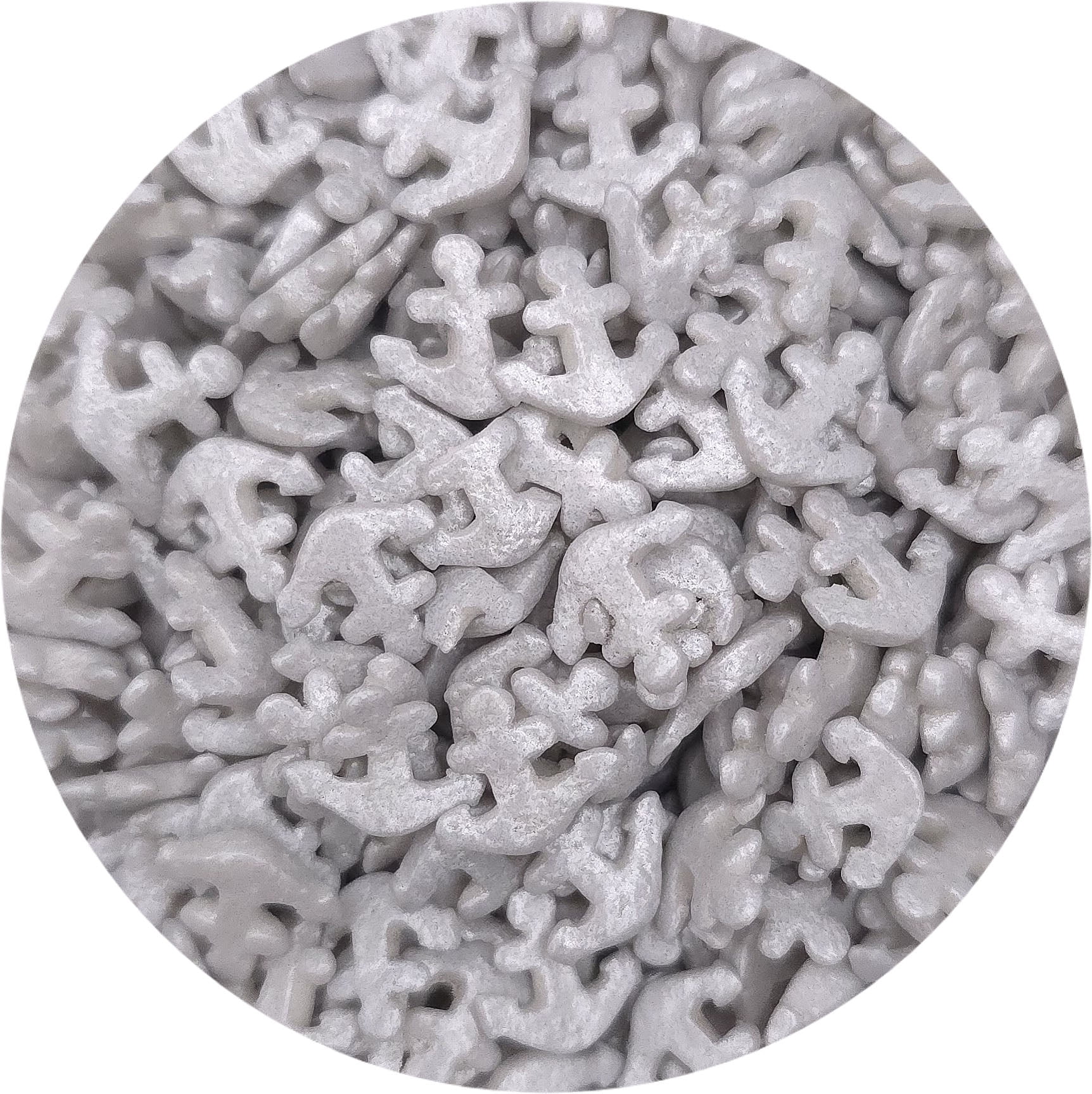 NCS Silver Anchor Nautical Edible Candy Sprinkles, 8 ounces - Great for cupcakes, cookies, cakes, cake pops, and party tables