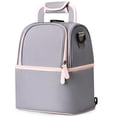 thumbnail image 1 of NCVI Breastmilk Cooler Bag Backpack with Ice Pack, Fits 6 Bottles (Gray), 1 of 7