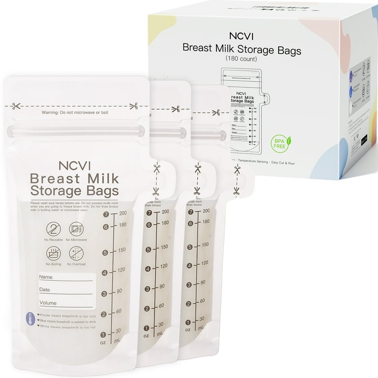 Momcozy Breastmilk Storage Bags 50 Ct, Disposable Temp-Sensing Milk Freezer  Bags 6oz/180ml 