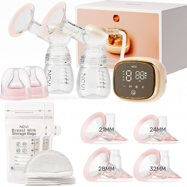 NCVI Double Electric Breast Pumps, 4 Modes & 9 Levels Breastfeeding