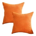 thumbnail image 1 of NCWSO Decorative Throw Pillows Covers Case Couch for Car Decor Home Sofa Spring Set Of 2 Corduroy Striped Cushion Covers 24X24 Inch Throw Pillow Covers for Living Room 24X24 in 2 Pack,Orange, 1 of 8
