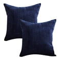 thumbnail image 1 of NCWSO Decorative Throw Pillows Covers Case Couch for Car Decor Home Sofa Spring Set Of 2 Corduroy Striped Cushion Covers 24X24 Inch Throw Pillow Covers for Living Room 24X24 in 2 Pack,Navy Blue, 1 of 7