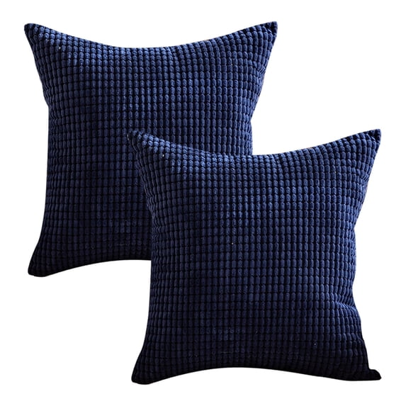 NCWSO Decorative Throw Pillows Covers Case Couch for Car Decor Home Sofa Spring Set Of 2 Corduroy Striped Cushion Covers 24X24 Inch Throw Pillow Covers for Living Room 24X24 in 2 Pack,Navy Blue