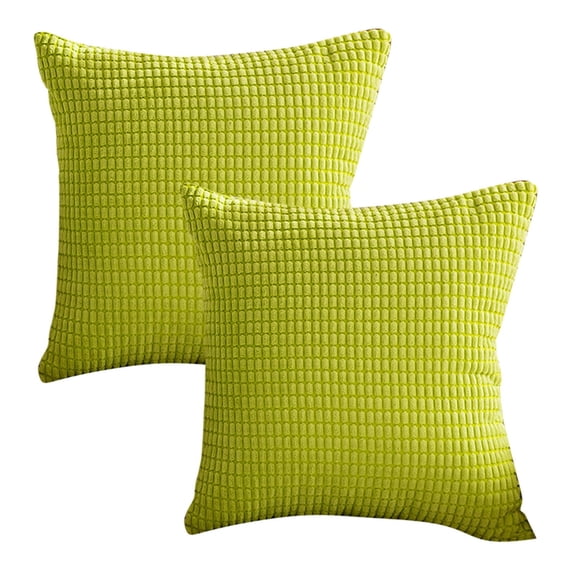 NCWSO Decorative Throw Pillows Covers Case Couch for Car Decor Home Sofa Spring Set Of 2 Corduroy Striped Cushion Covers 24X24 Inch Throw Pillow Covers for Living Room 24X24 in 2 Pack,Green A