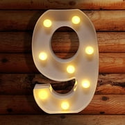 NCWSO Decorative Wall Hangings Ornament,Light Light Standing Plastic Wihte Hanging Letters Letter Warm Led up Lights Home Decor,I