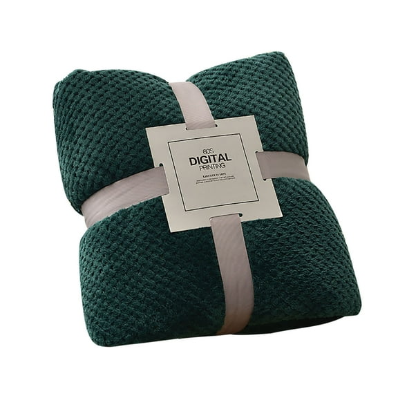 NCWSO Lightweight Cozy Blankets and Throws The New Coral Fleece Blanket Flannel Solid Color Office Lunch Break Blanket,Green