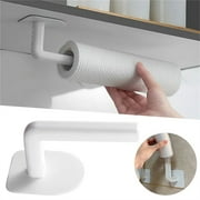 NCWSO Organizers Storage Rack Shelf for Kitchen Home Under Cabinet Paper Towel Holder for Kitchen Adhesive Paper Towel Roll Rack for Bathroom Towel, White