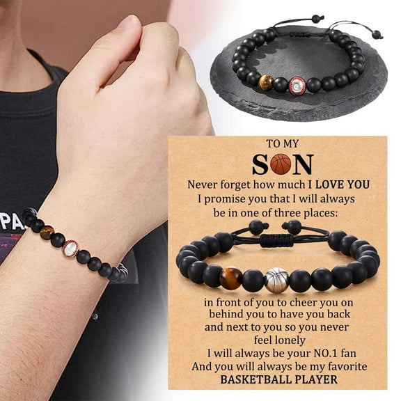 NCWSO Women Basketball Bracelet for Basketball Sports Bracelet Basketball Sports Bracelet Opening Gift Birthday Gift,Black
