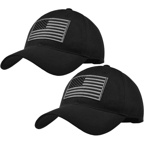 NCY 2 Pack American Flag Baseball Cap for Men Women Low Profile US Army Tactical Operator Military Plain Dad Hat