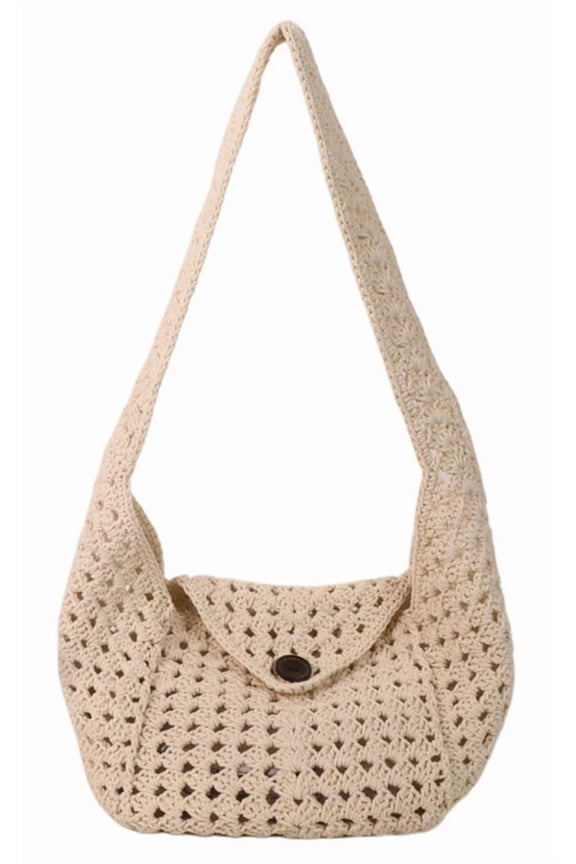 NCY Bohemia Crochet Summer Beach Bag Women Macrame Crossbody Purse Underarm Shoulder Bags Travel Vacation Tote Hobo Handbag