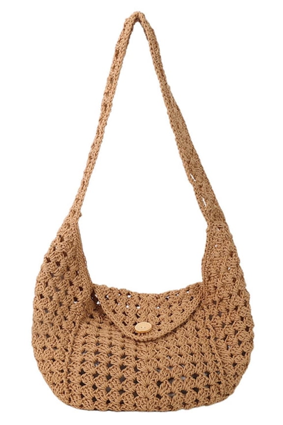 NCY Bohemia Crochet Summer Beach Bag Women Macrame Crossbody Purse Underarm Shoulder Bags Travel Vacation Tote Hobo Handbag