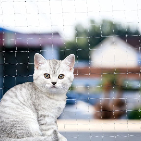 NCY Cat Anti-Fall Fence Net - Transparent Nylon Pet Mesh Fence for Balcony, Window & Stairs (10 x 26ft)