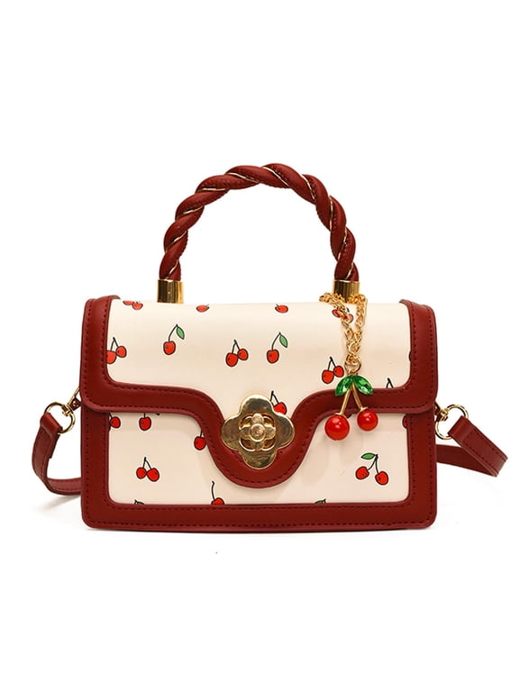 NCY Cherry Crossbody Bag for Girls Women PU Leather Fashion Small Tote bags