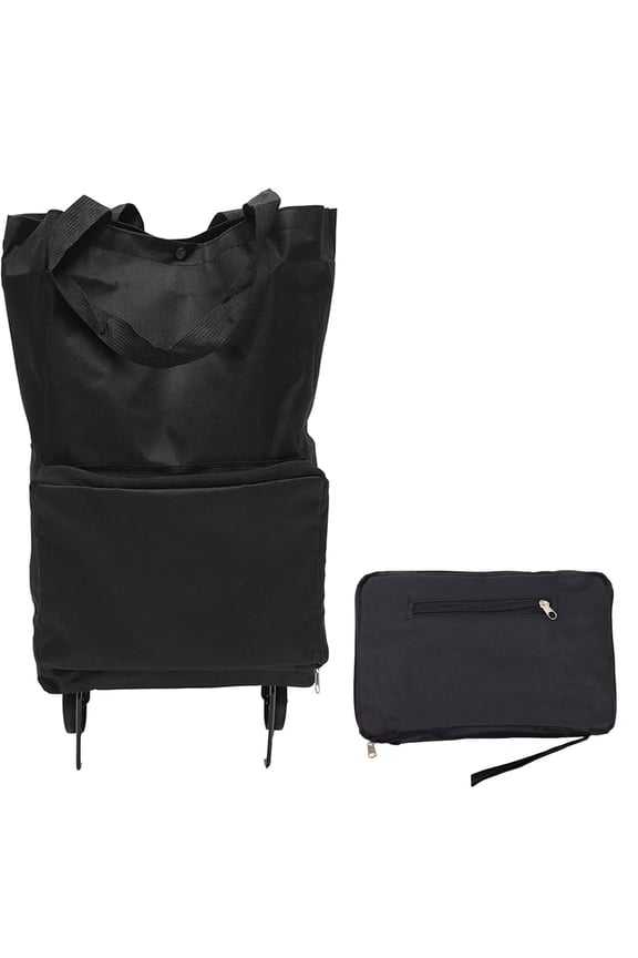 NCY Collapsible Shopping Grocery Bag With Wheels Rolling Tote Bag With Wheels Large Reusable Shopping Bags Foldable Cart