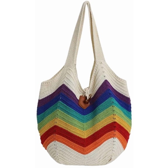 NCY Colorful Underarm Purse for Women Large Capacity Summer Spring Knitted Tote Handbag Commute Travel Slouchy Hobo Bag 2026