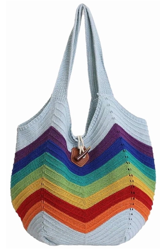 NCY Colorful Underarm Purse for Women Large Capacity Summer Spring Knitted Tote Handbag Commute Travel Slouchy Hobo Bag 2026