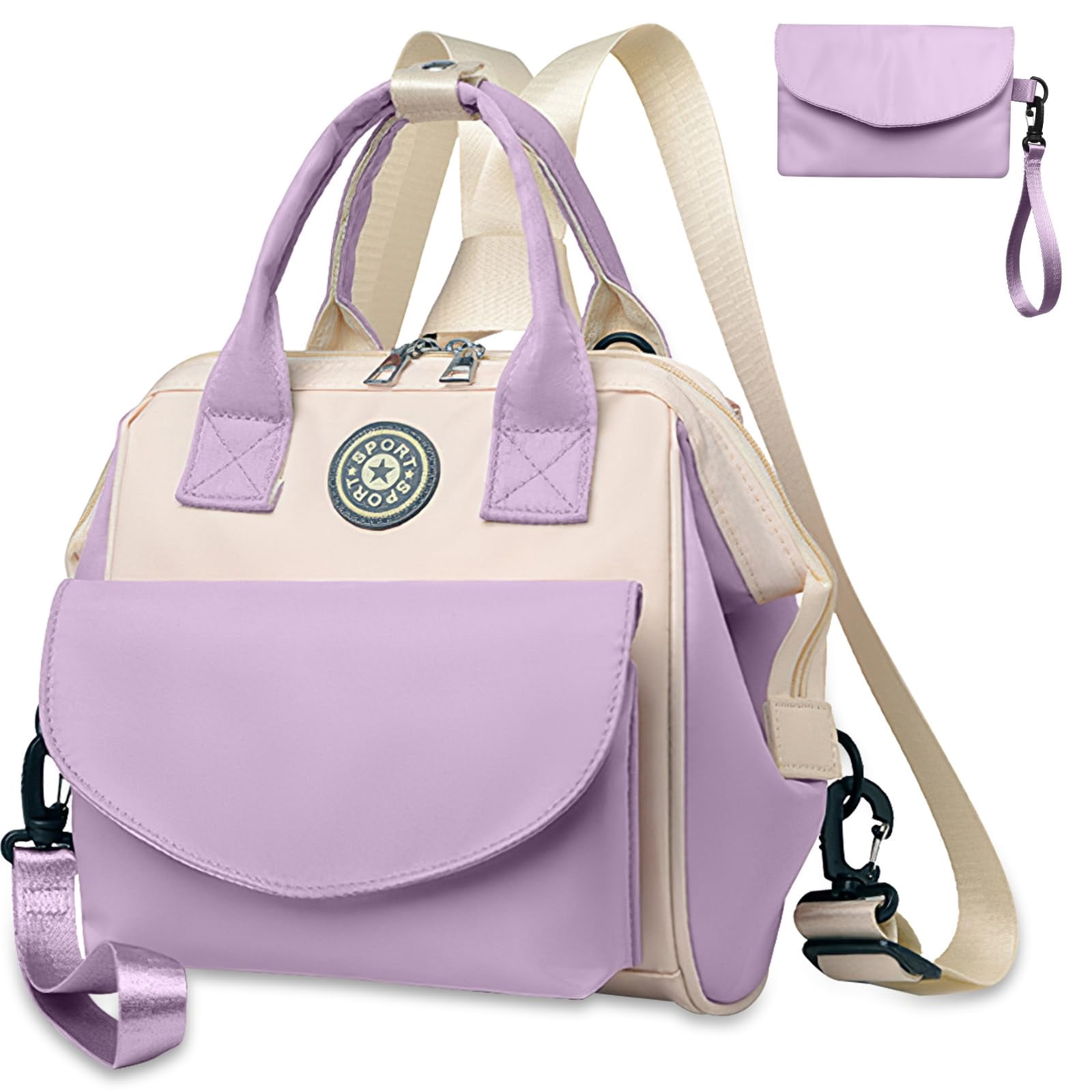 NCY Diaper Bag Tote, Baby Bag for Mom w/6 Pockets Burp Cloth Adjustable Shoulder Strap Detachable Small Bag