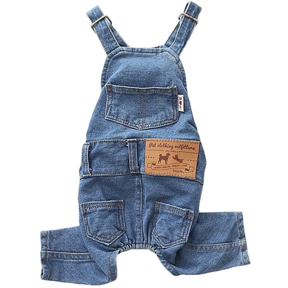 NCY Dog Denim Jumpsuit Costumes Cat Pet Jean Overalls Clothes For Yorkie Bulldog