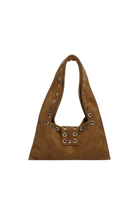 NCY Faux Suede Hobo Bags for Women Studded Purse Slouchy Shoulder Bag Suede Tote Bag Vintage Fall Handbags for Travel Work