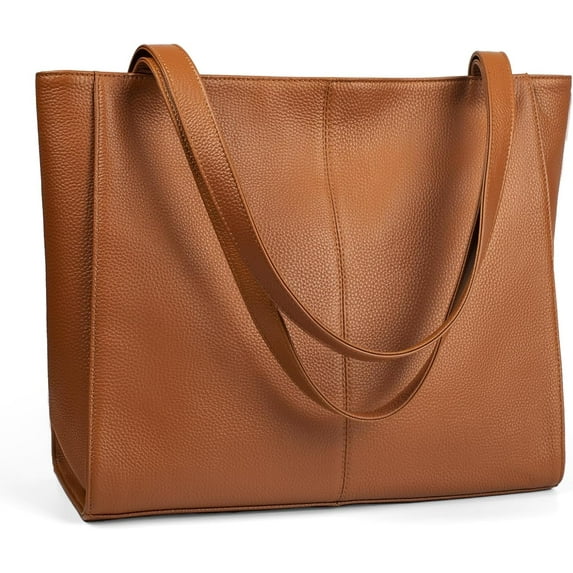NCY Genuine Leather Tote Bag for Women Work, Women's Leather Shoulder Bags Purses Satchel Handbags with Laptop Compartment