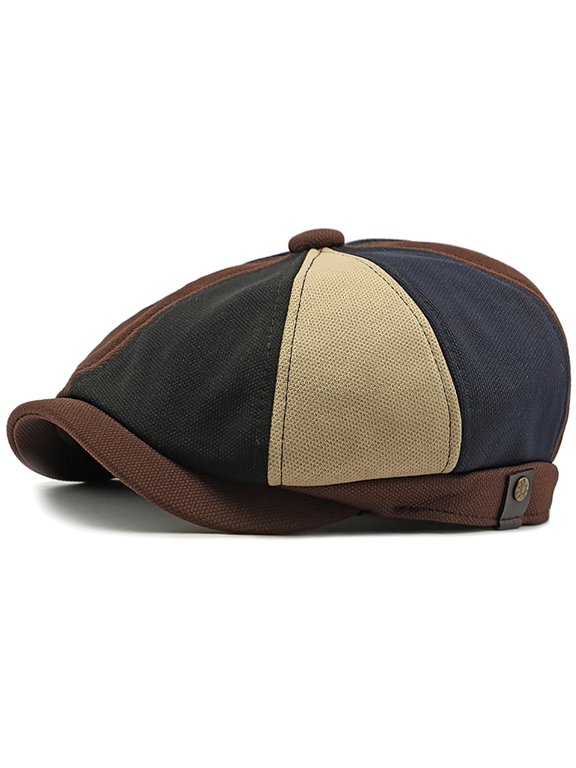 NCY Men's 8 Panel Newsboy Cap Vintage Peaked Cap Adjustable Flat Cap Irish Cabbie Ivy Driving Hunting Hat