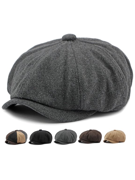 NCY Men's 8 Panel Newsboy Cap Vintage Tweed Cap Herringbone Cabbie Flat Cap