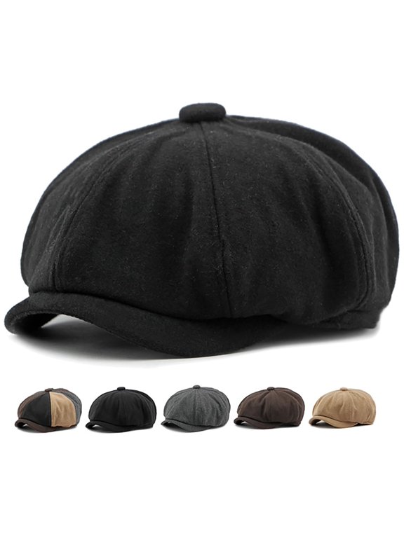 NCY Men's 8 Panel Newsboy Cap Vintage Tweed Cap Herringbone Cabbie Flat Cap
