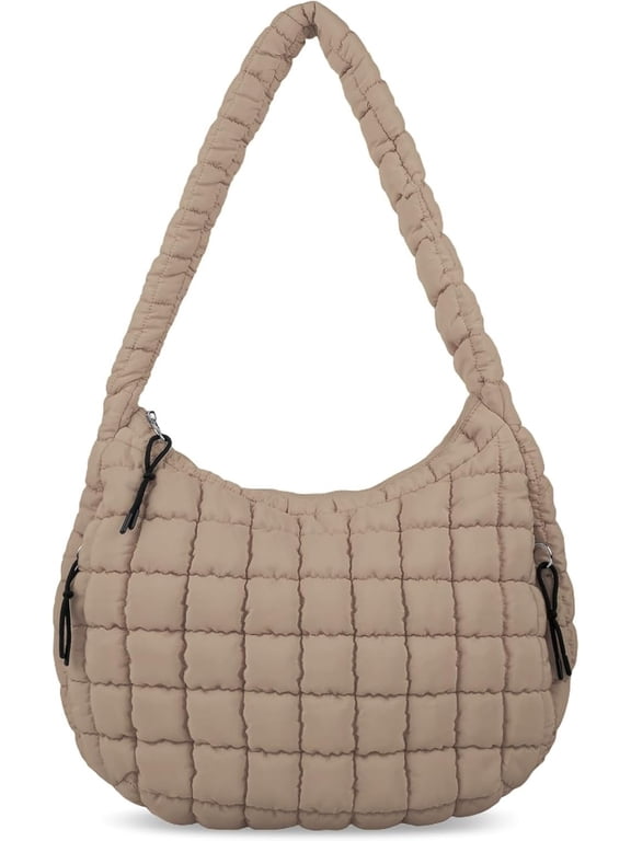 NCY Quilted Puffer Tote Bag for Women Large Crossbody Bag Lightweight Nylon Puffy Quilted Carryall Hobo Puff Shoulder Bag
