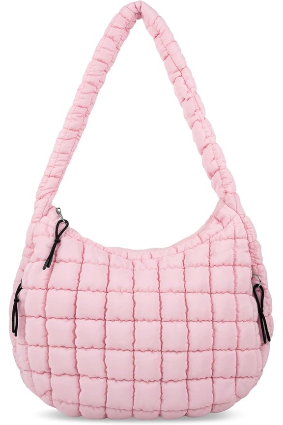 NCY Quilted Puffer Tote Bag for Women Large Crossbody Bag Lightweight Nylon Puffy Quilted Carryall Hobo Puff Shoulder Bag