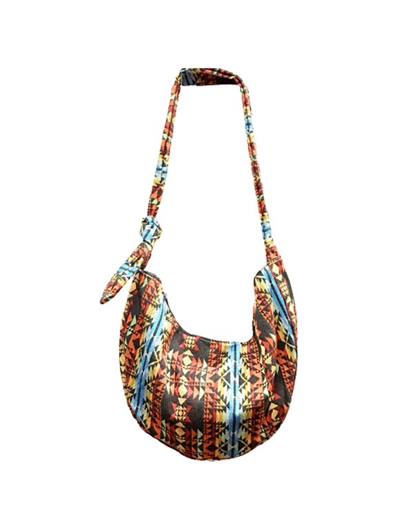 NCY Shoulder Bag for Women Hippie Crossbody Bag Bohemian Handbag Printed Pattern Hobo Bag Canvas Purse Cotton Satchel