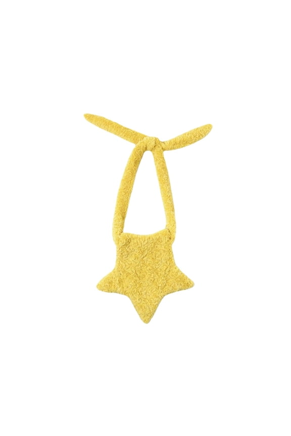 NCY Star Bag Grunge Aesthetic Crossbody Bags for Women Trendy Plush Bag Acubi Cute Tote Bag Fluffy Purse Alt Accessories (Yellow)