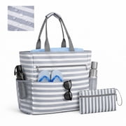 NCY Waterproof Foldable Tote Bag for Travel   Large Carry-On with Zipper Pocket for Beach, Gym, Airplane & Weekend Trips