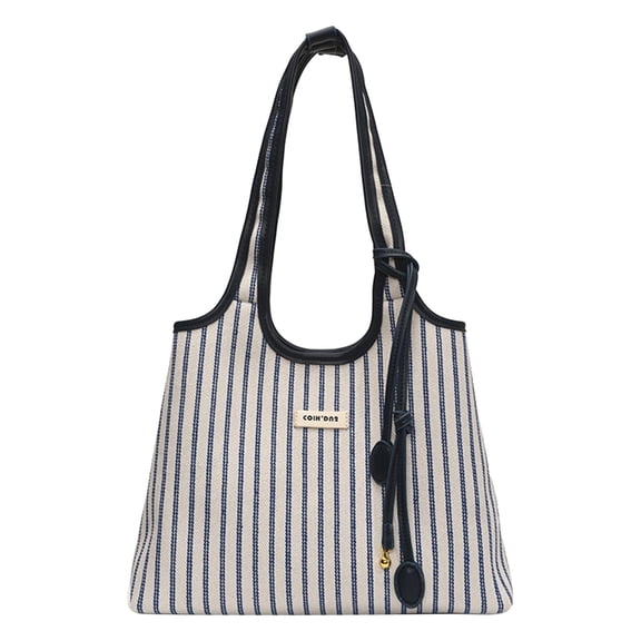 NCY Women's Hobos Tote Bag for Women Large Striped Weaving Purse Shoulder Handbag with Zipper Pocket Travel Handbag for Summer Be
