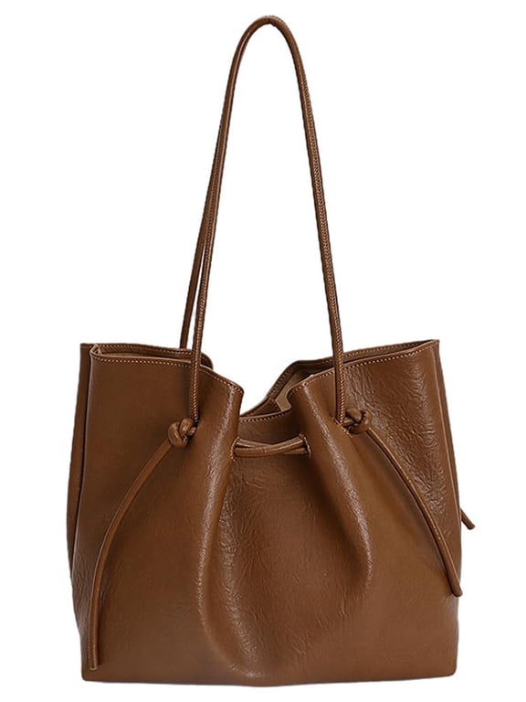 NCY Women's Vintage Suede Tote Bag Shoulder Bags Fall Underarm Purse Work Satchels Vegan Leather Travel Handbag