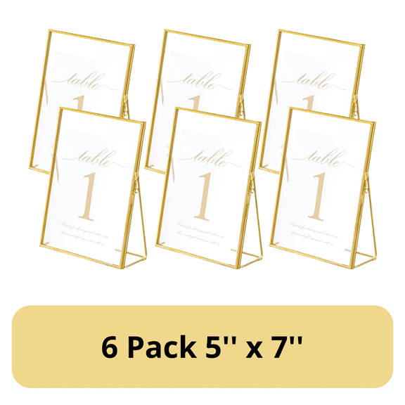 NCYP 5x7 Tabletop Picture Frame, Gold, Set of 6