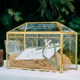thumbnail image 1 of NCYP Small Brass Glass Wedding Card Box with Slot and Lock - 12.6" x 5.9" x 9", 1 of 10