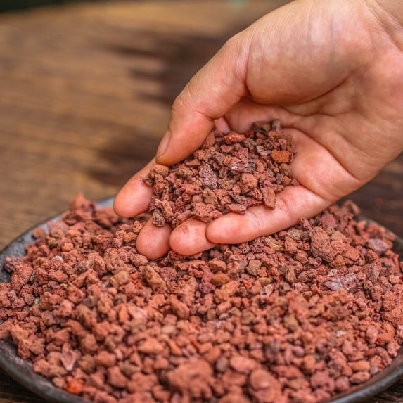 NCYP Red Horticultural Lava Rock Volcanic Rock Soil, Size 5-8mm, 2lb for Cacti Succulents Potted Plants Bonsai