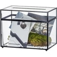 thumbnail image 1 of NCYP Small Wedding Card Box with Slot and Lock - 9.8 x 5.6 x 7.7 Inches Black Geometric Card Holder, Birthday Party Tabletop Decoration - Slot Length 7.1'' (Glass Box Only), 1 of 8