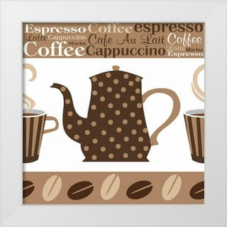 Cafe au Lait Mocha Cappucino Espresso 4 Piece Tea Towel Flour Sack Gift  Blue