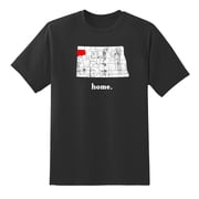 ND Map North Dakota Home State Love North Dakota Home Design Mens Graphic T Shirts for Men Women Black,S