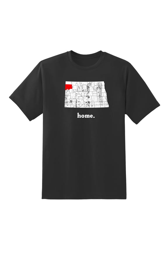 ND Map North Dakota Home State Love North Dakota Home Design Mens Graphic T Shirts for Men Women Black,XXL