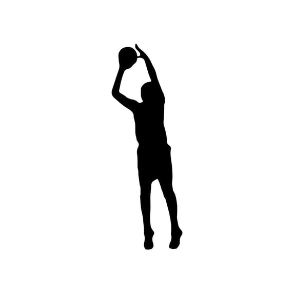 ND100 Basketball Player Shooting Jumpshot Decal Sticker | 5.5-Inches By 1.9-Inches | Car, Truck Van SUV Laptop Macbook Decal | Black Vinyl
