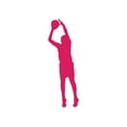 thumbnail image 1 of ND100HP Basketball Player Shooting Jumpshot Decal Sticker | 5.5-Inches By 1.9-Inches | Car, Truck Van SUV Laptop Macbook Decal | Hot Pink Vinyl, 1 of 1