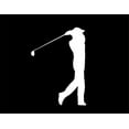 thumbnail image 1 of ND112W Golfer From Side View After Shot Decal Sticker | 5.5-Inches By 3.8-Inches | Car, Truck Van SUV Laptop Macbook Decal | White Vinyl, 1 of 2